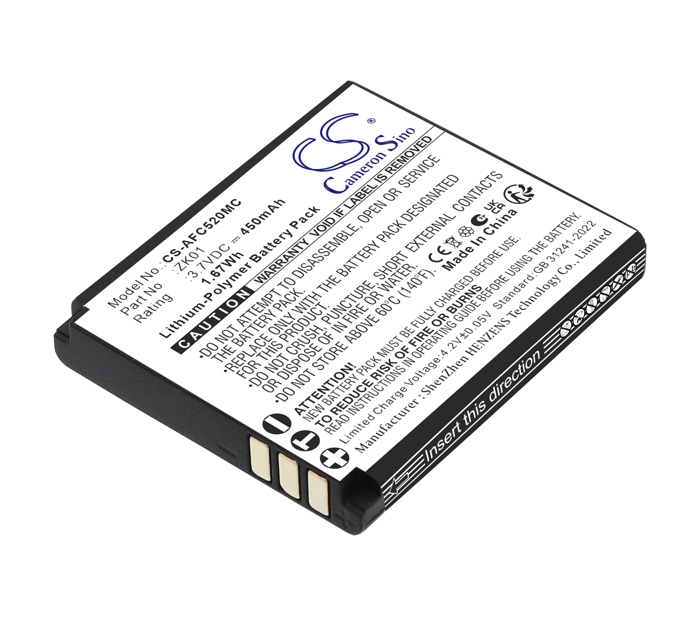 Batteri till AgfaPhoto Realishot DC5200 - 450 mAh