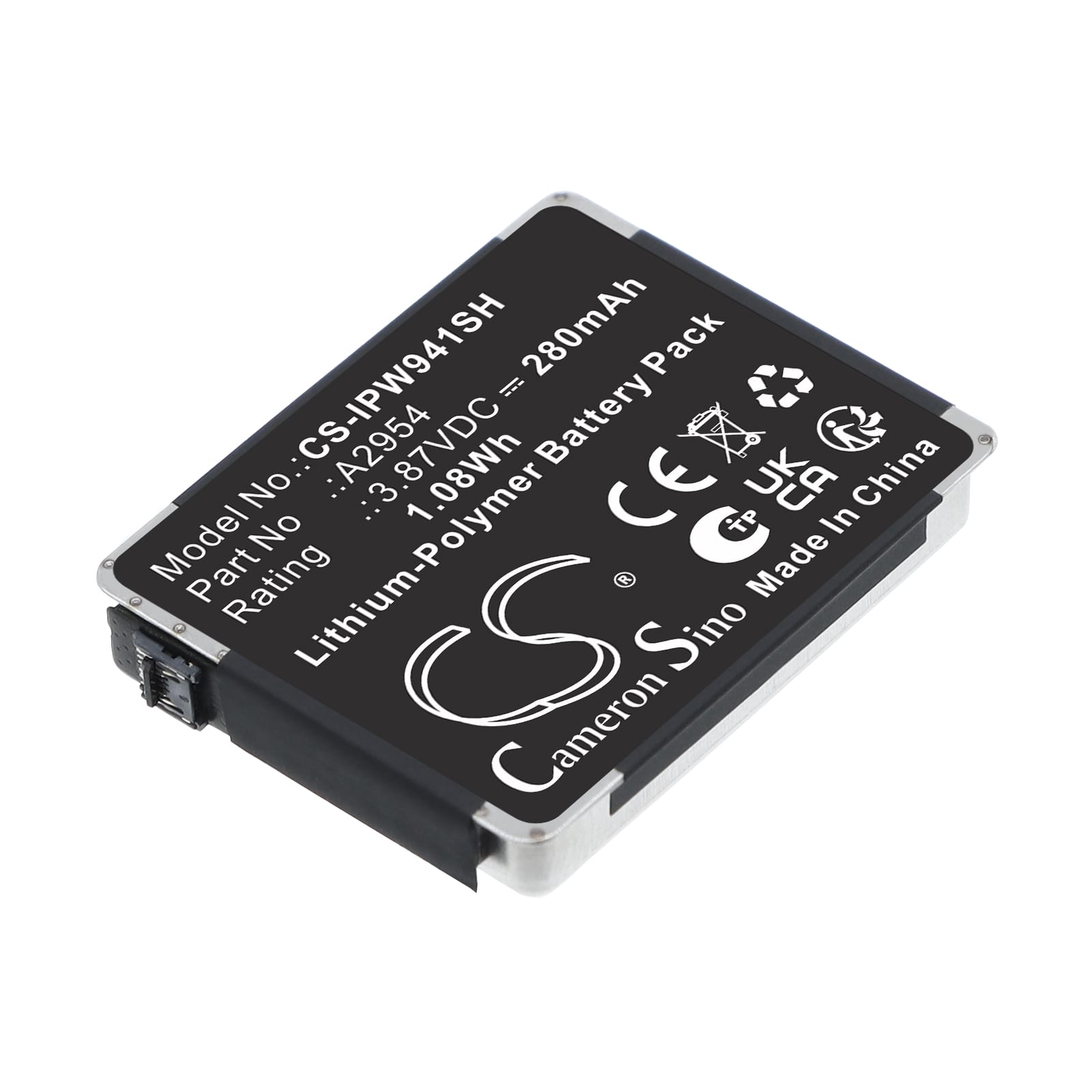 Batteri till Apple Watch Series S9 41mm mfl - 280 mAh