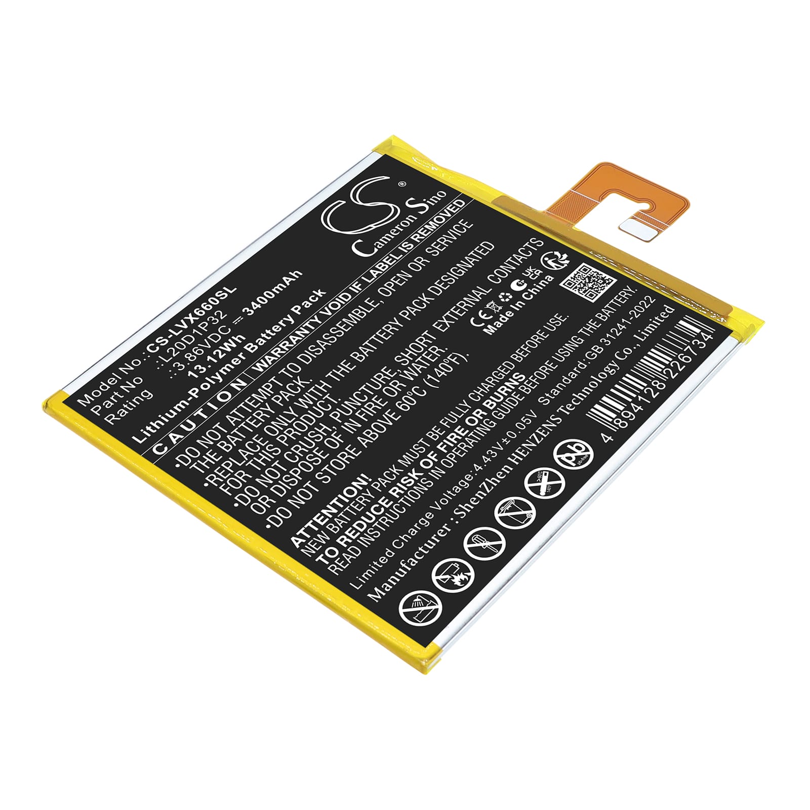 Batteri till Lenovo  mfl - 3.400 mAh