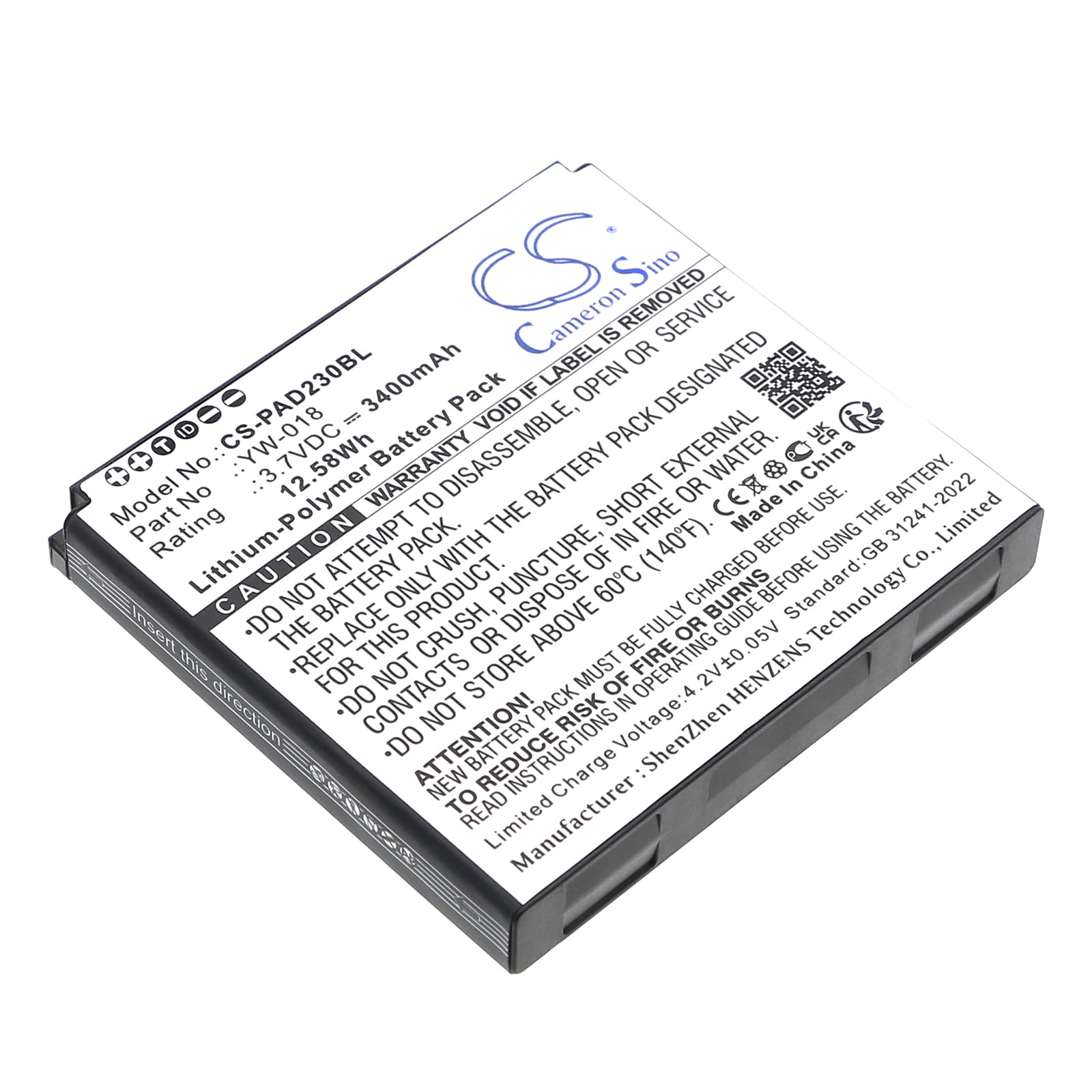 Batteri till Pax D230 - 3.400 mAh