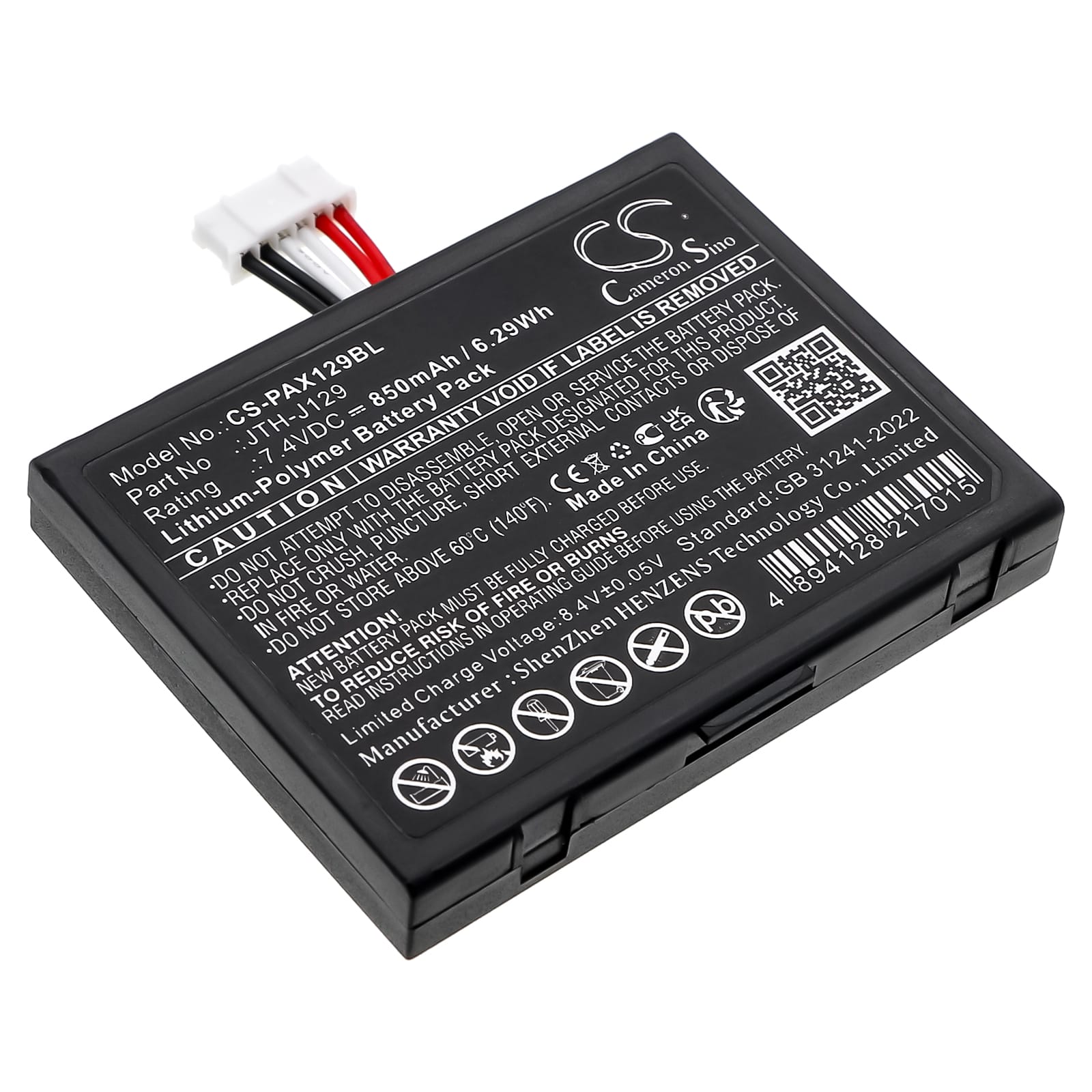 Batteri till Pax A910 mfl - 850 mAh